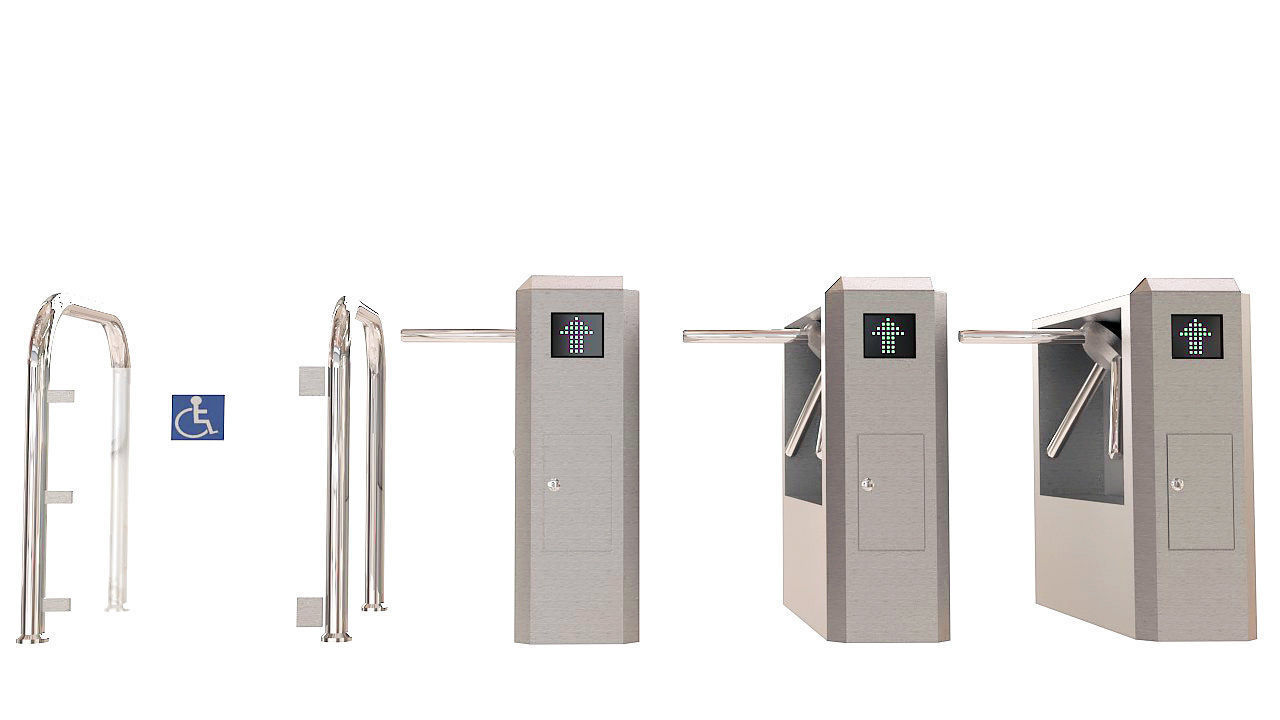 Entrance Security Barrier Turnstile Gate 3D model_2