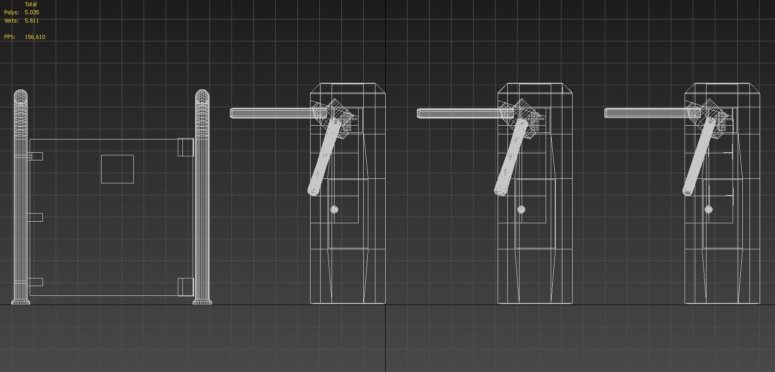 Entrance Security Barrier Turnstile Gate 3D model_17