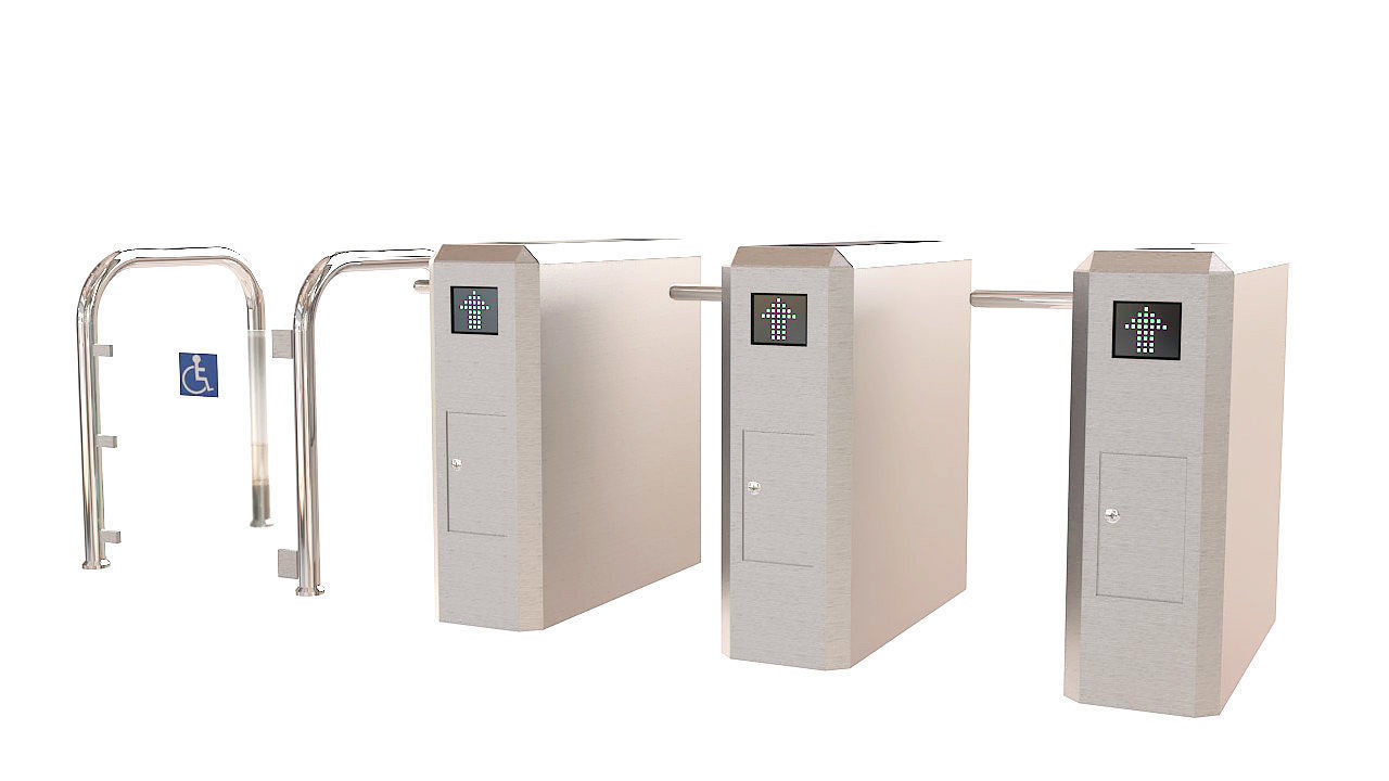 Entrance Security Barrier Turnstile Gate 3D model_4