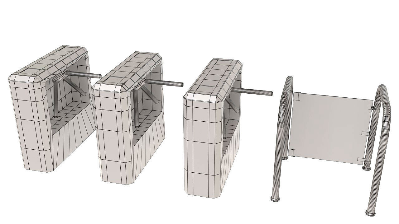 Entrance Security Barrier Turnstile Gate 3D model_8