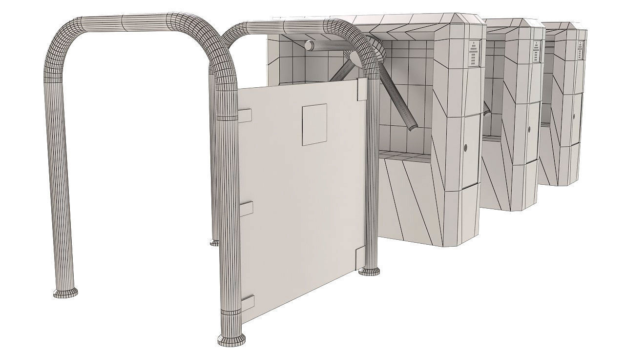 Entrance Security Barrier Turnstile Gate 3D model_11