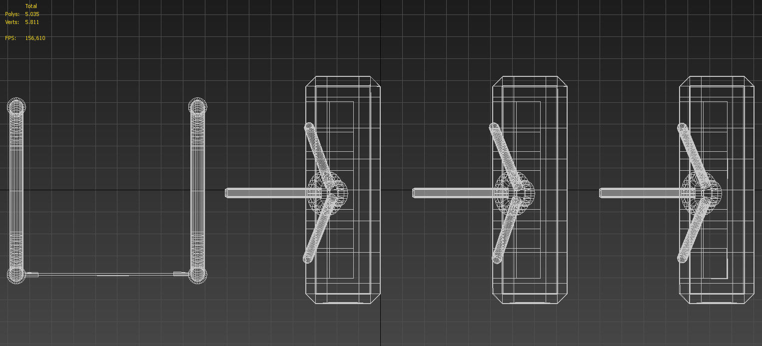 Entrance Security Barrier Turnstile Gate 3D model_16