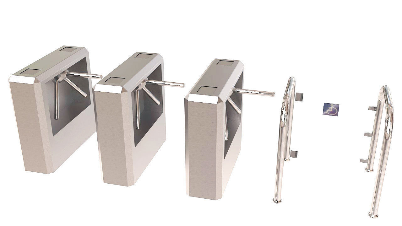 Entrance Security Barrier Turnstile Gate 3D model_5