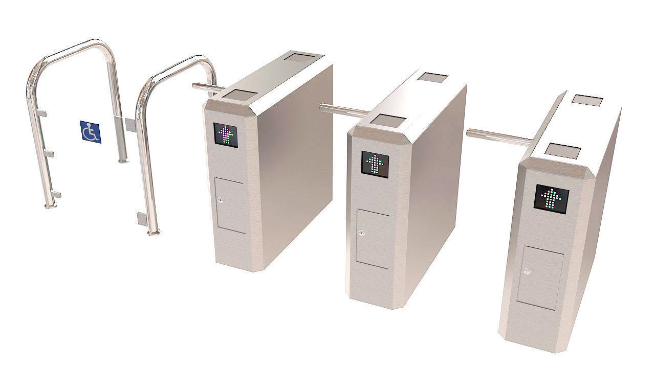 Entrance Security Barrier Turnstile Gate 3D model_3