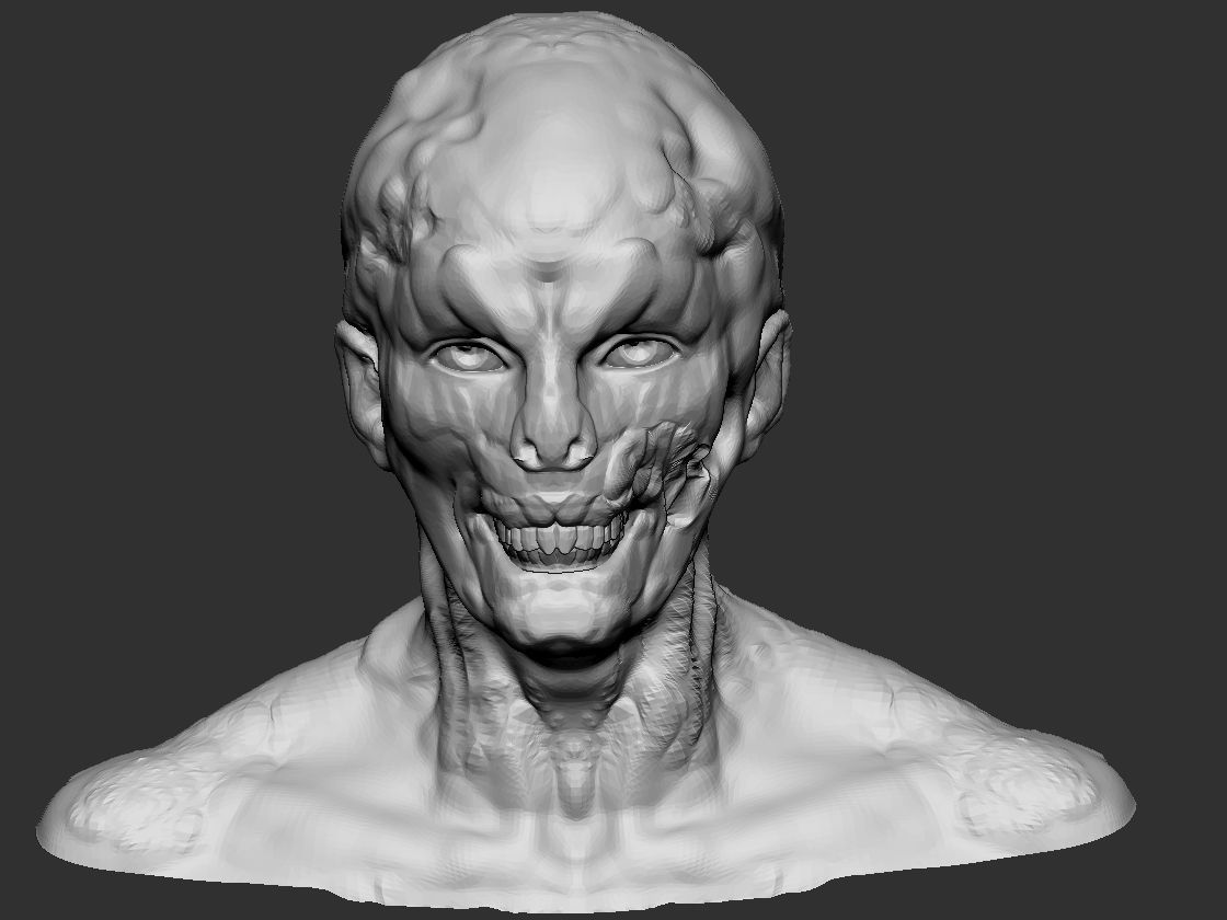 Zombie Head 3D print model_1