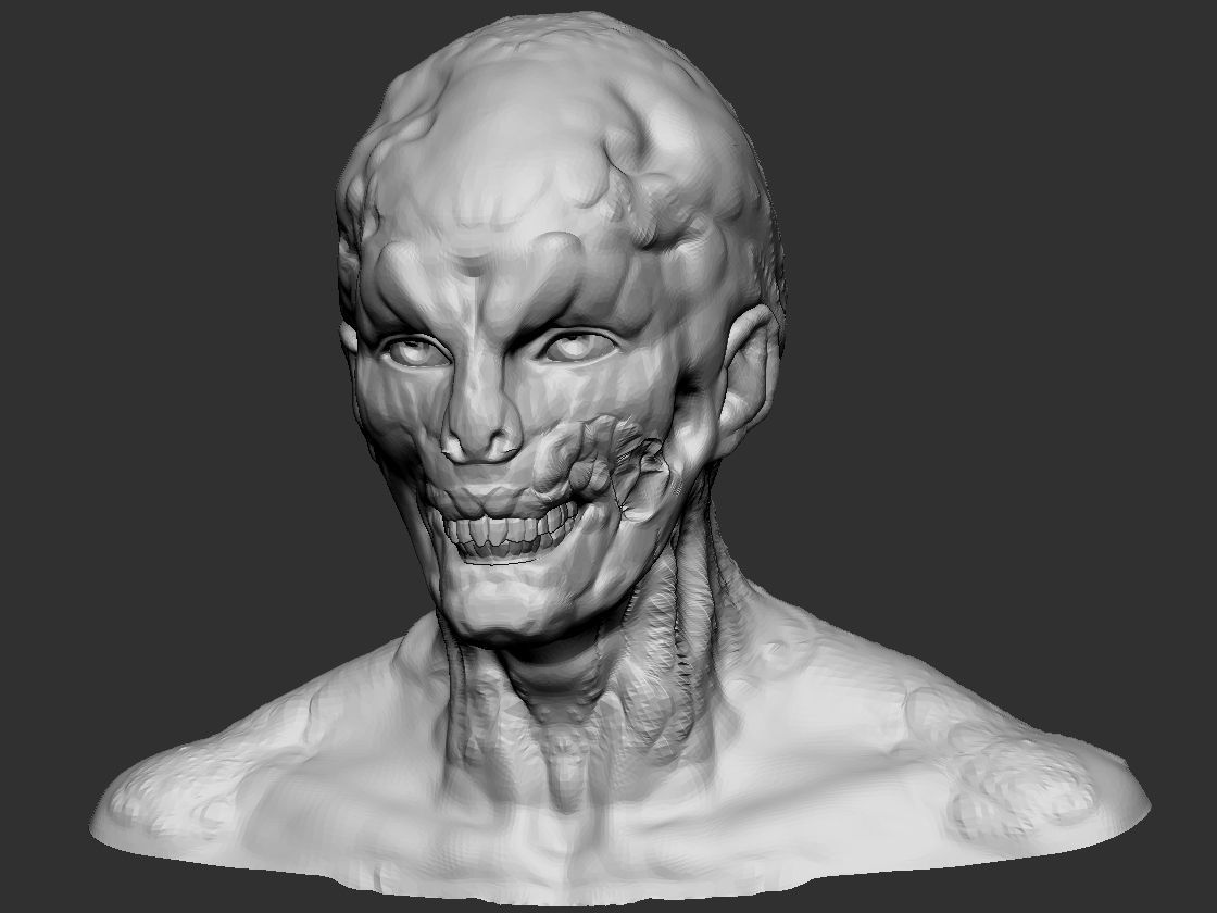 Zombie Head 3D print model_2