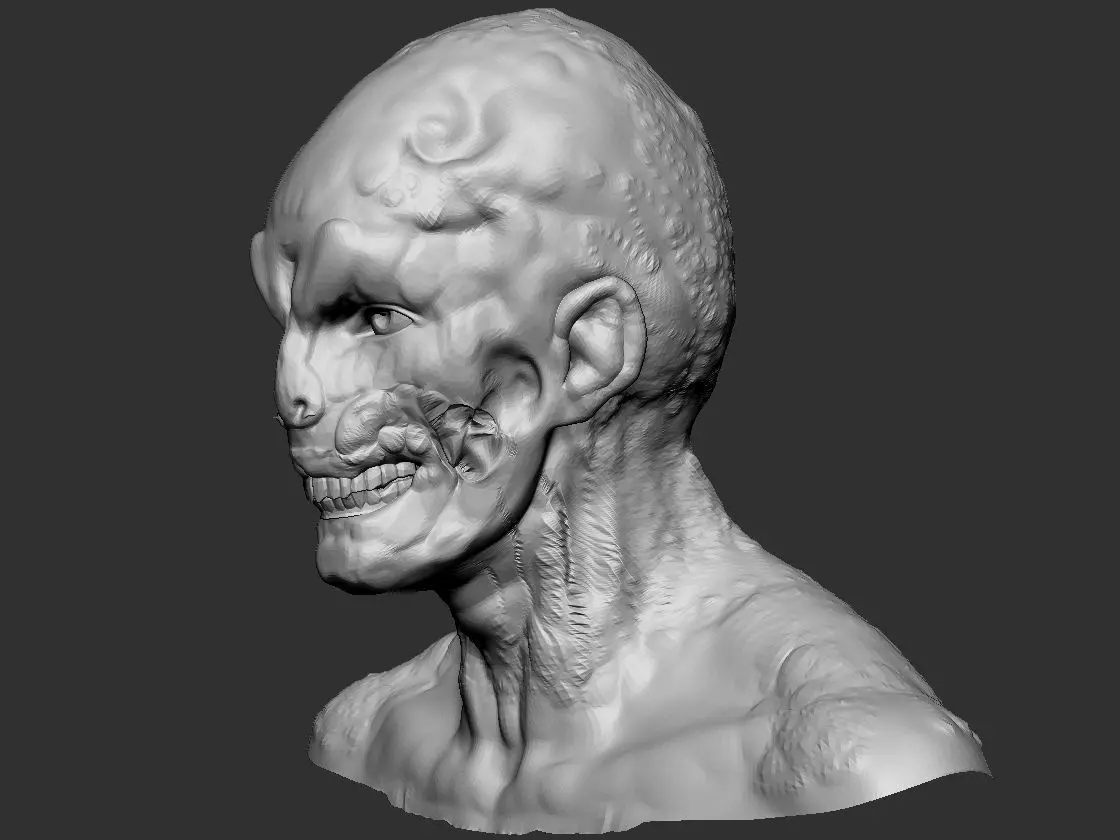 Zombie Head 3D print model_0