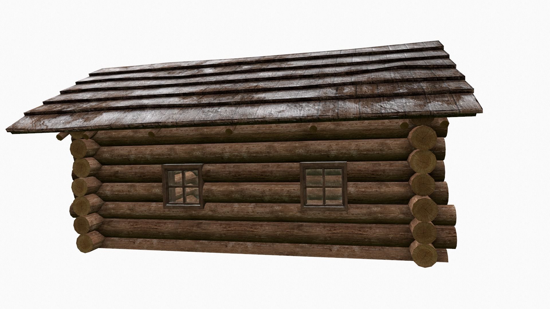 Wooden house Low-poly 3D model_13