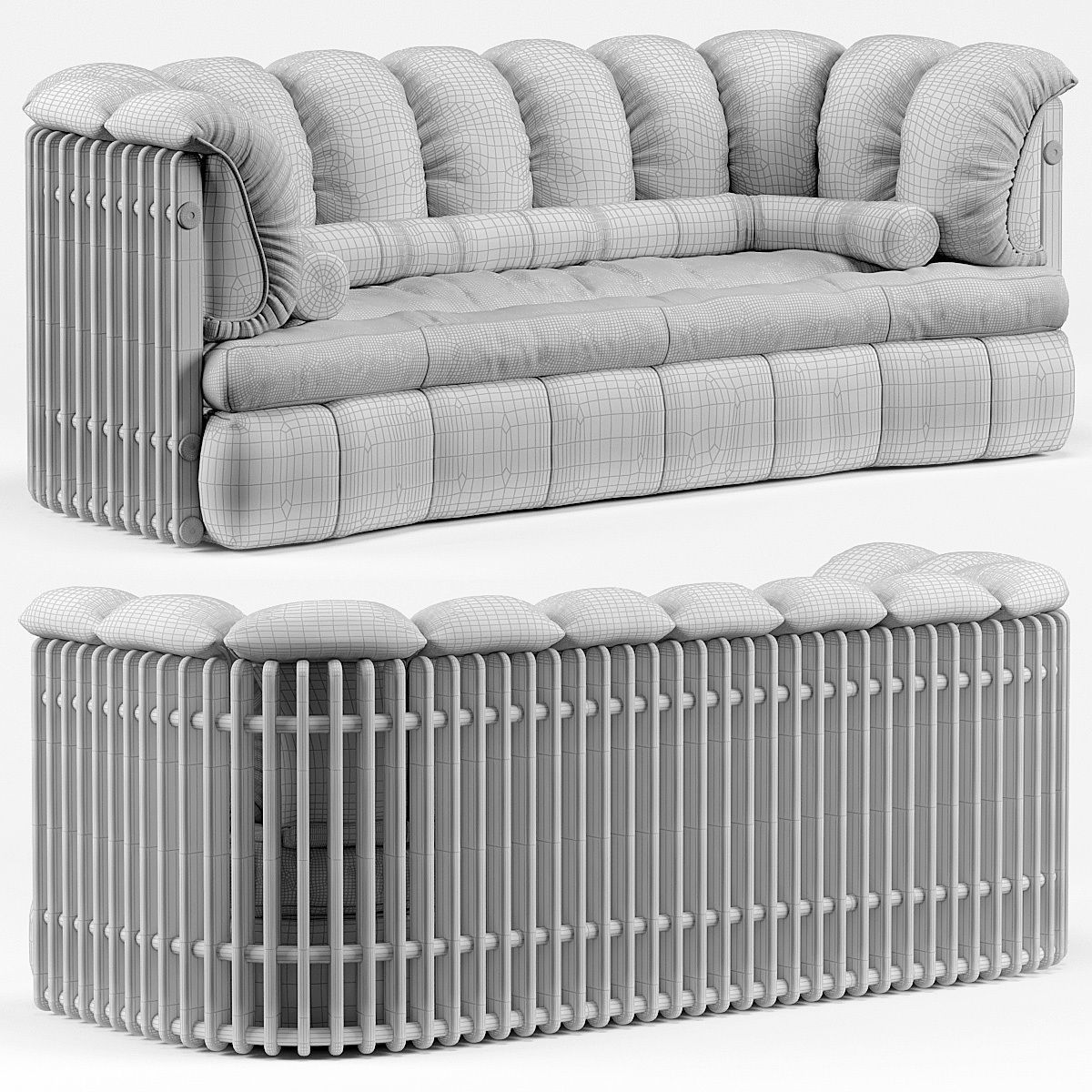Isle DPalm 3 Seater Sofa by Pacific Green 3D model_2