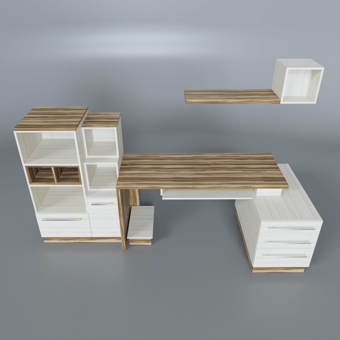 Table in the office Free low-poly 3D model_1