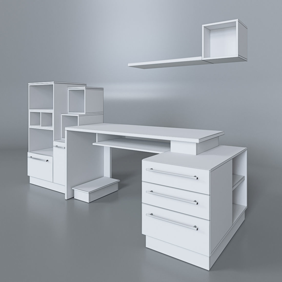 Table in the office Free low-poly 3D model_2