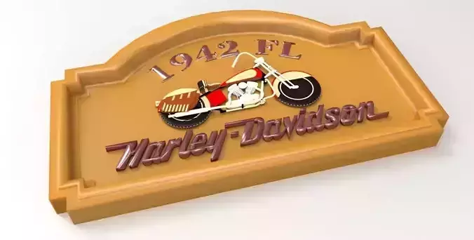 1942 FL Harley Davidson Sign 3D print model
