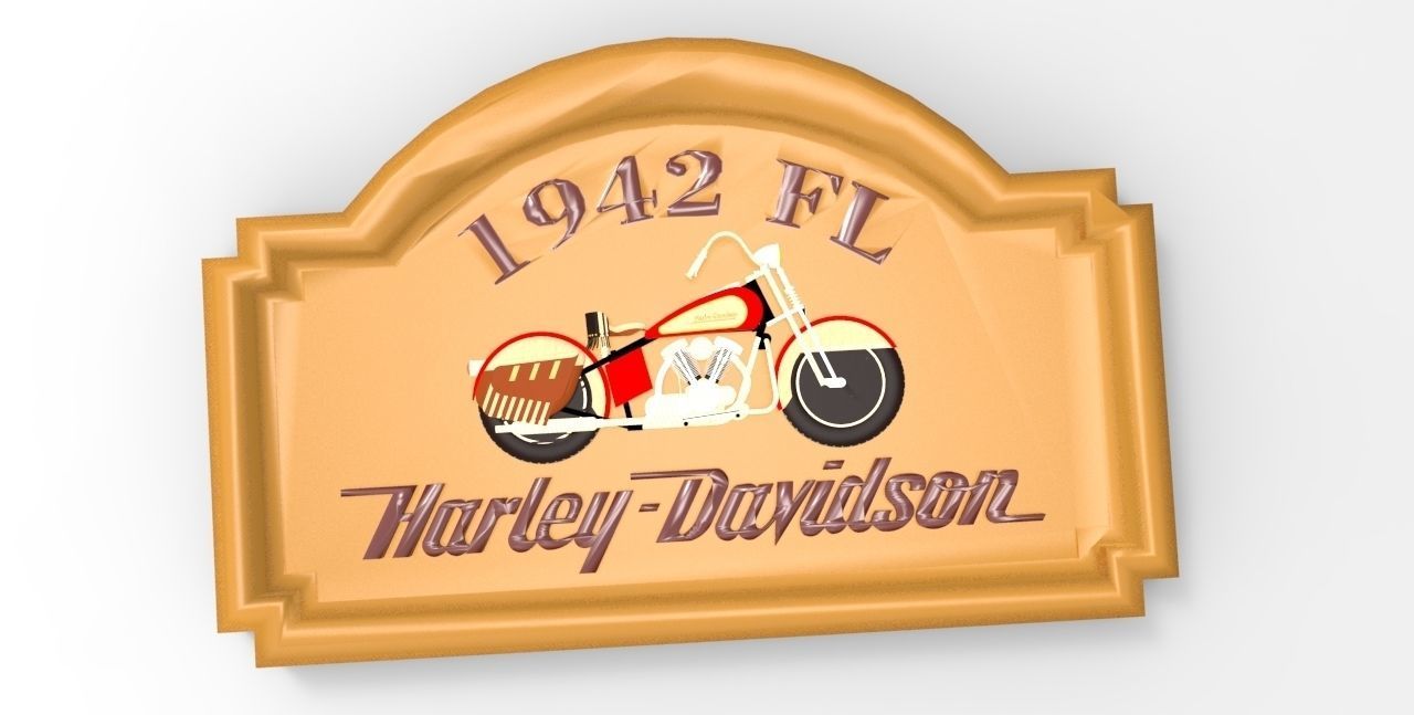 1942 FL Harley Davidson Sign 3D print model_1
