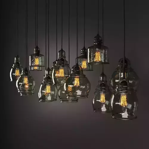 PAXTON GLASS 16-LIGHT PENDANT