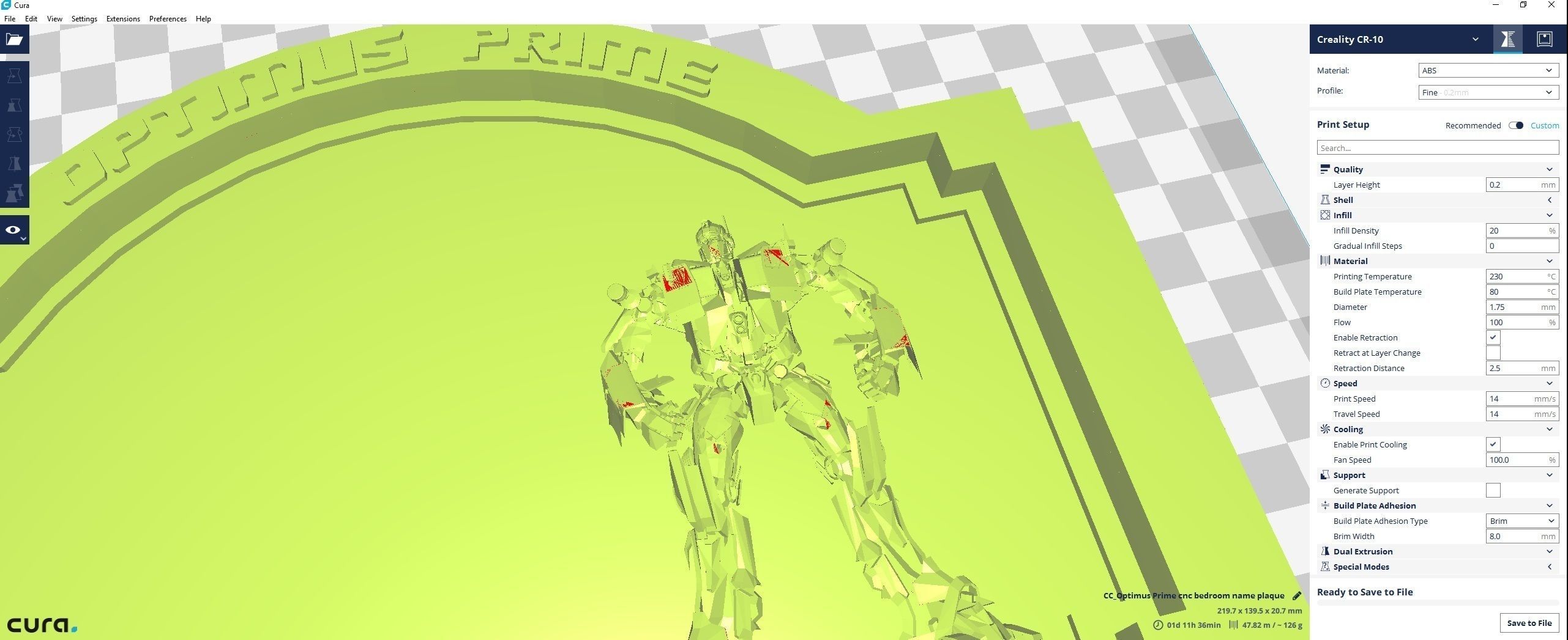 Optimus Prime Bedroom Door Sign Template - 2 versions 3D print model_10