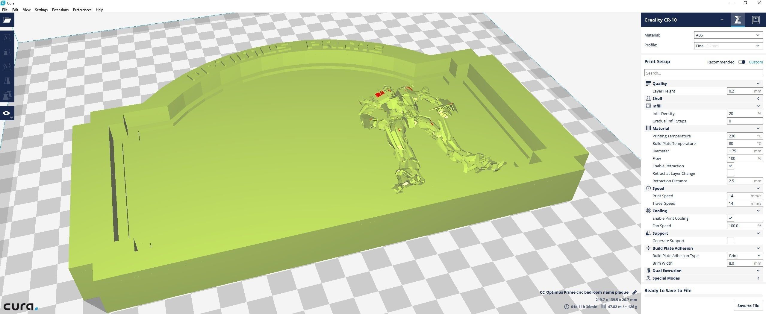 Optimus Prime Bedroom Door Sign Template - 2 versions 3D print model_11