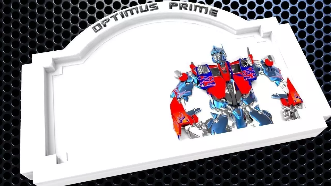 Optimus Prime Bedroom Door Sign Template - 2 versions 3D print model_0