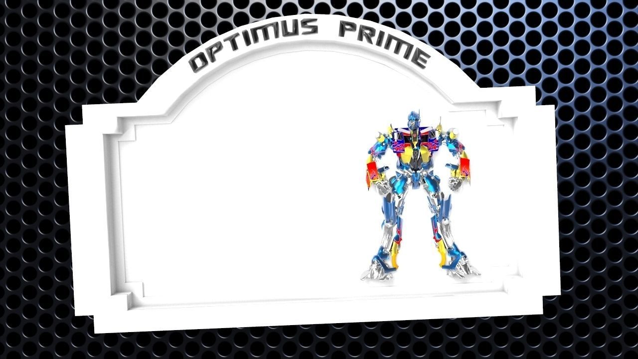 Optimus Prime Bedroom Door Sign Template - 2 versions 3D print model_3