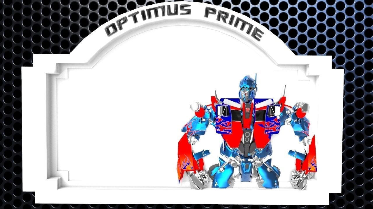 Optimus Prime Bedroom Door Sign Template - 2 versions 3D print model_1