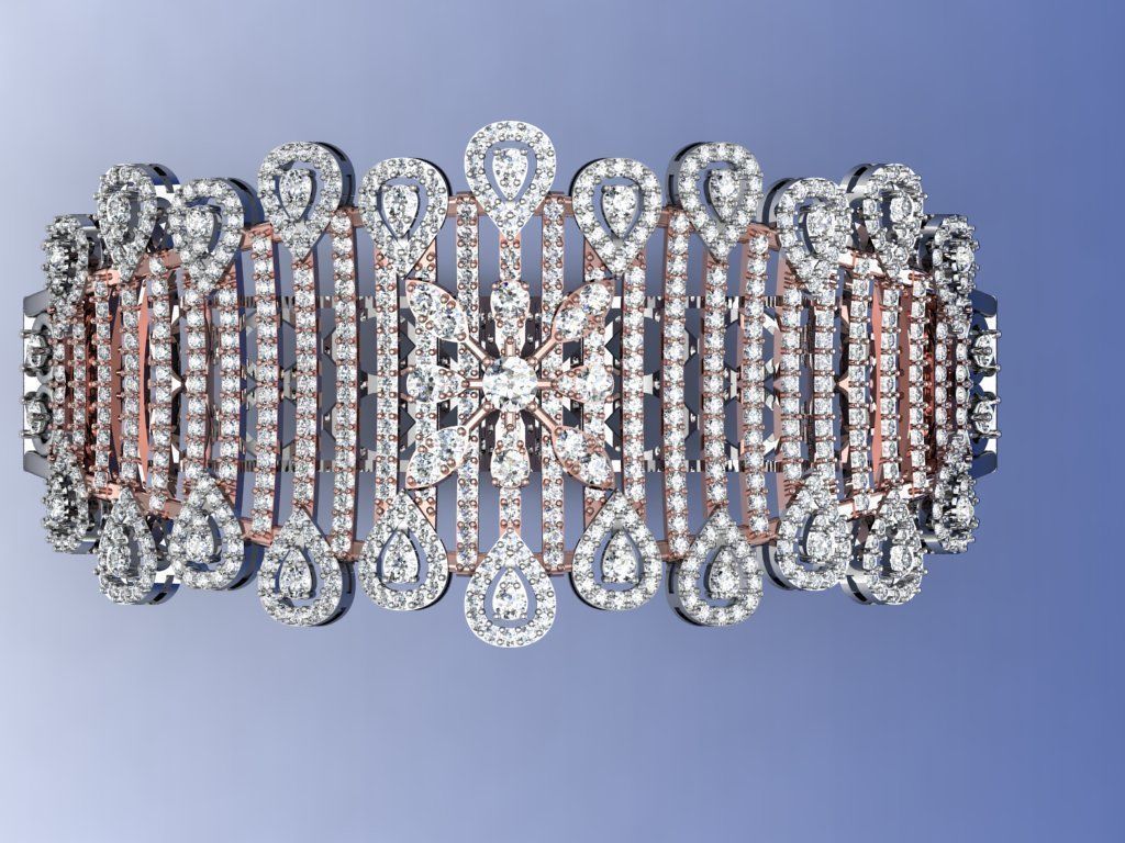 Diamond Bracelet 3D print model_1