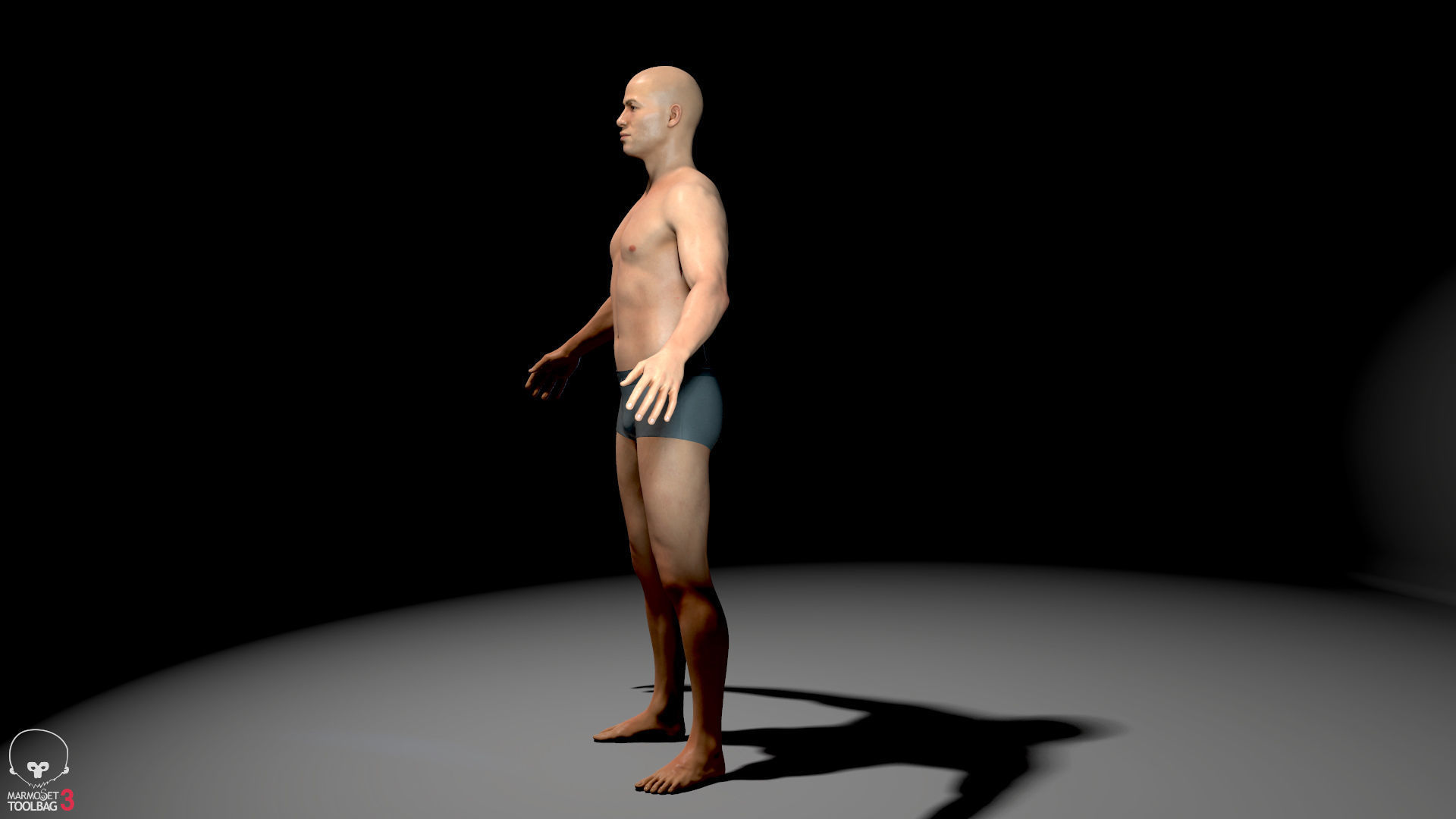 Average Male Body  Low-poly 3D model_4