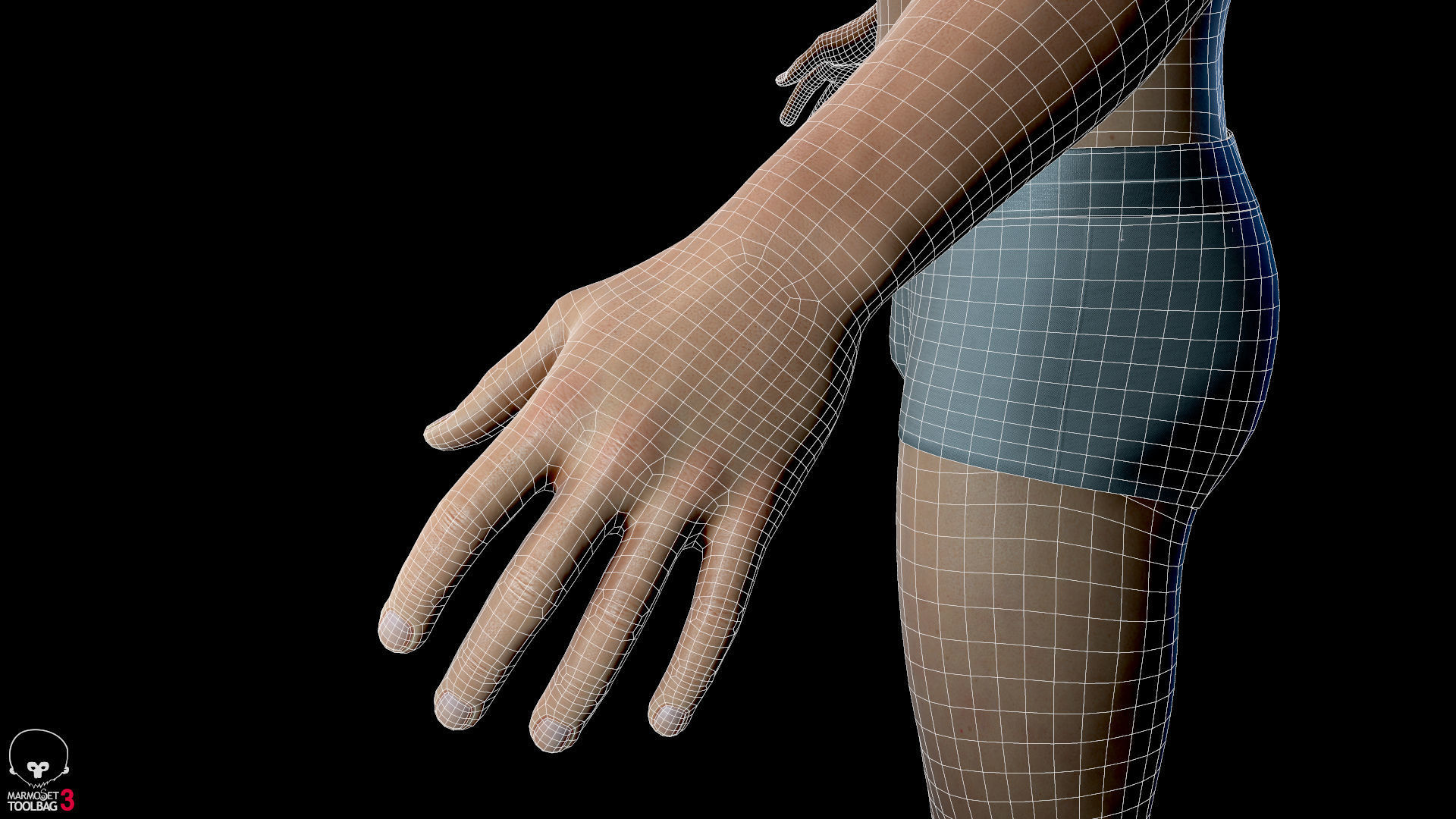 Average Male Body  Low-poly 3D model_29