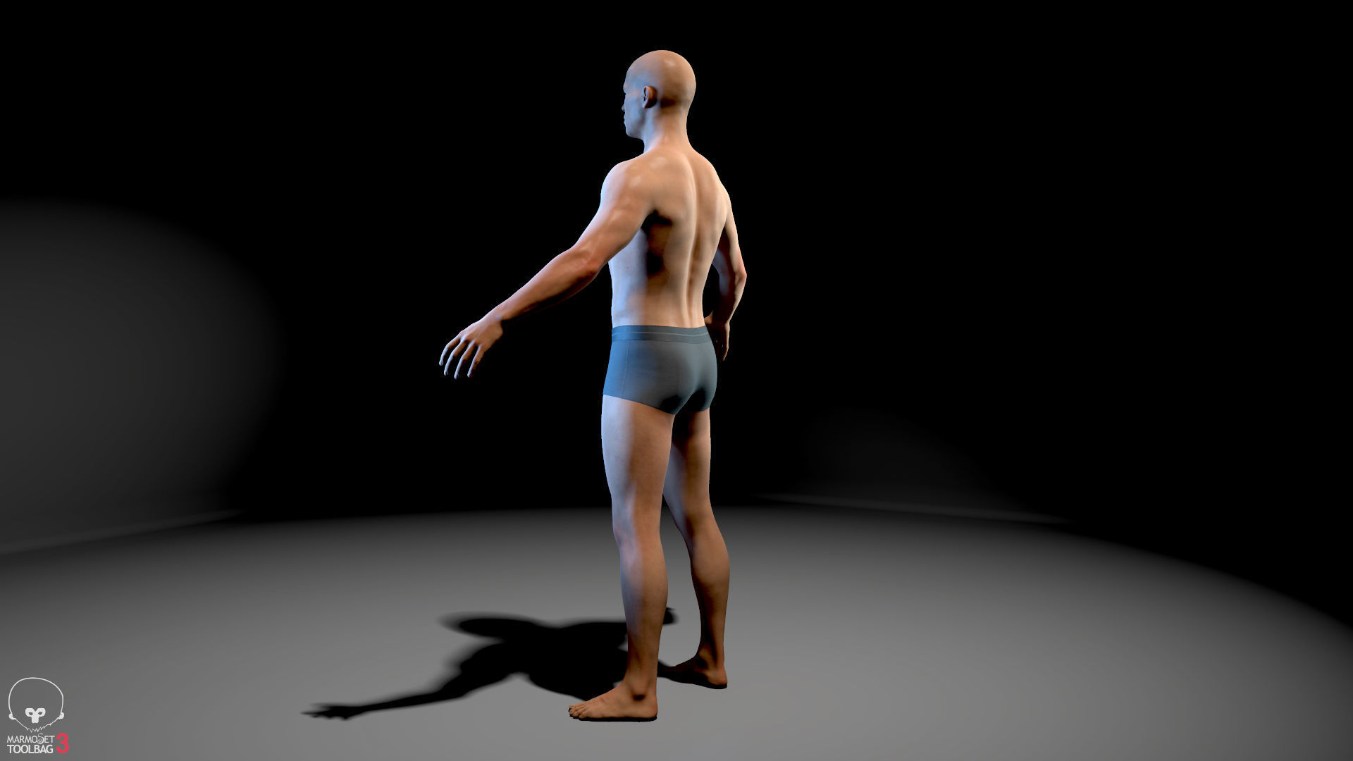 Average Male Body  Low-poly 3D model_5