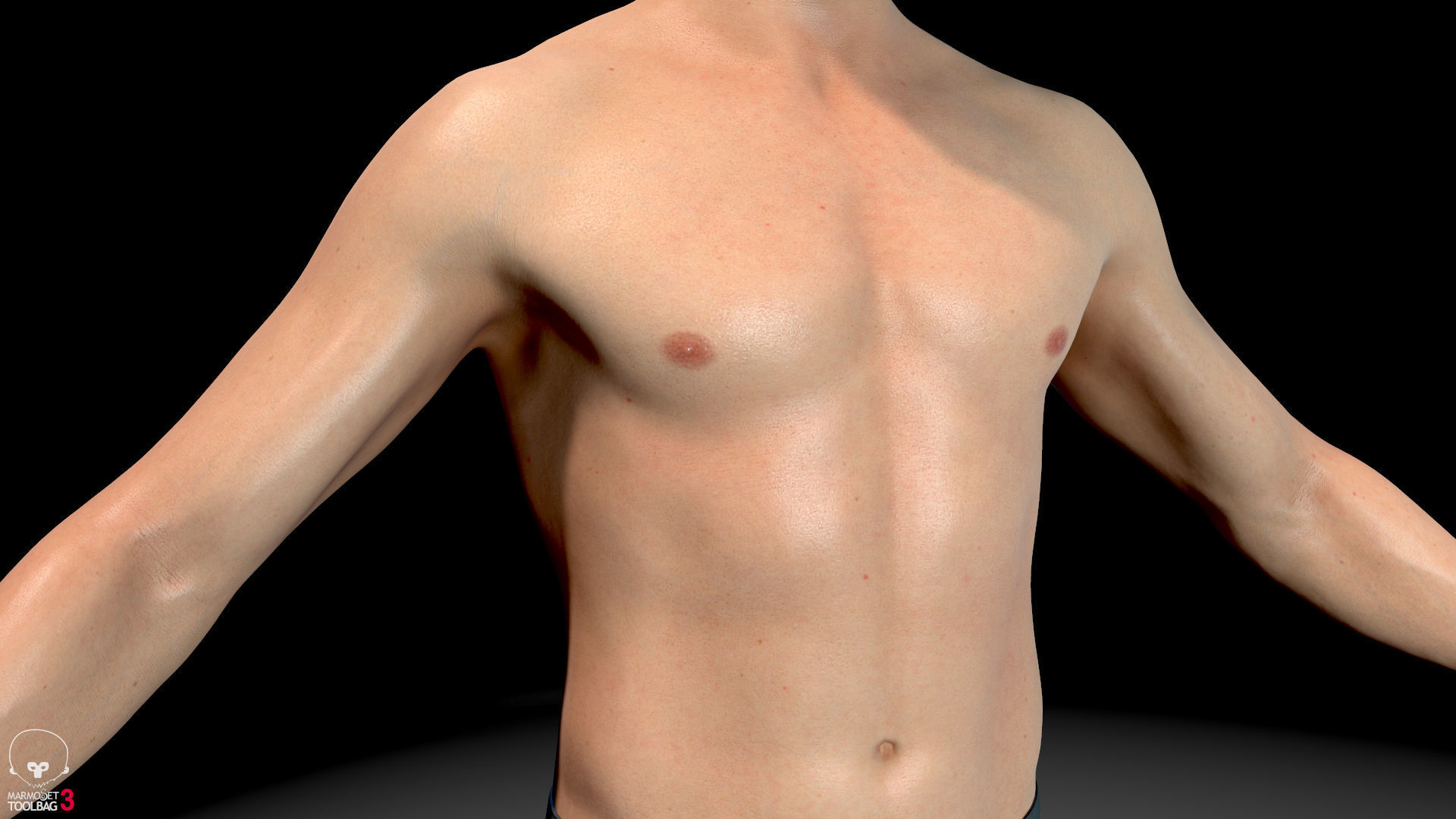 Average Male Body  Low-poly 3D model_17