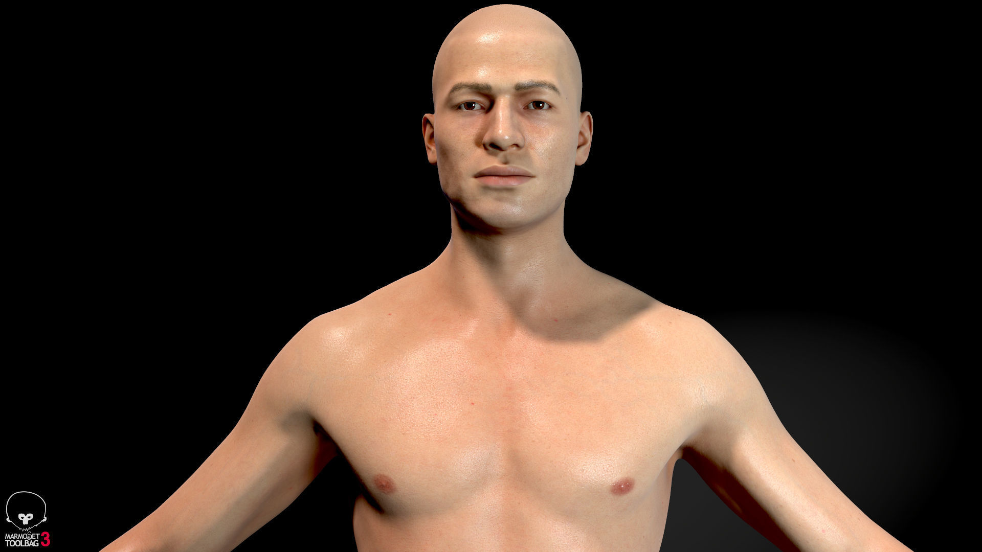 Average Male Body  Low-poly 3D model_10