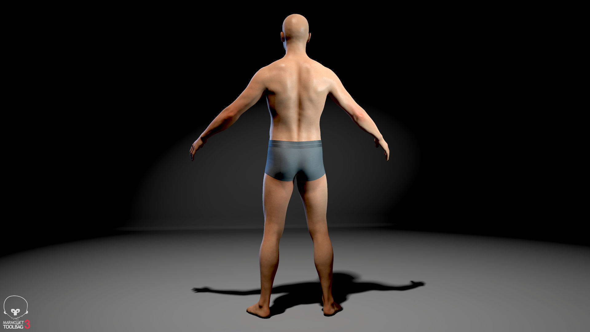 Average Male Body  Low-poly 3D model_6