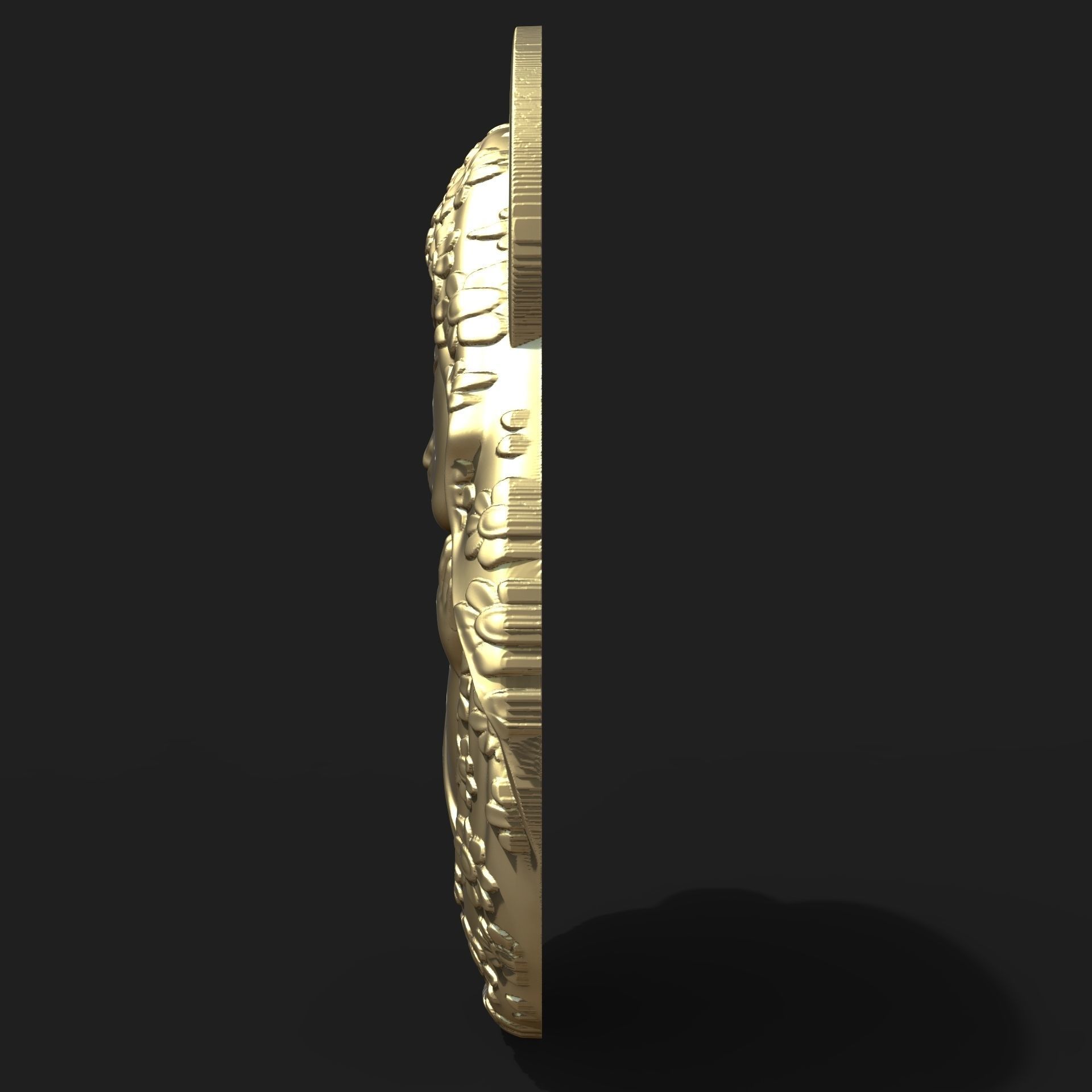 Mary and Jesus child pendant 3D print model_6