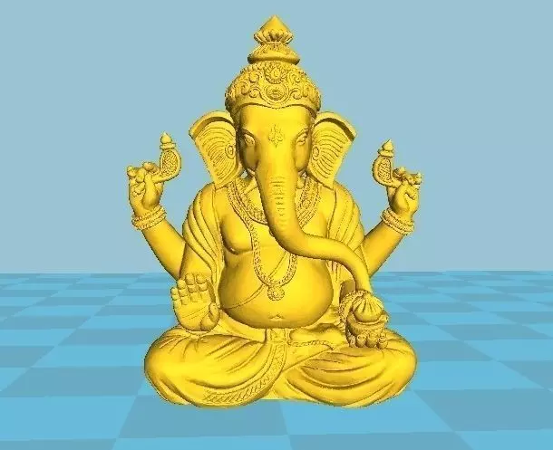 GANESHA SILVER CAST MODEL 3D print model_0