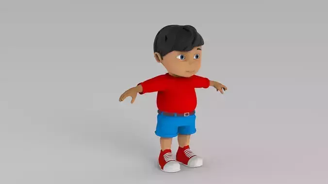 BOY boy cartoon shirt and shorts