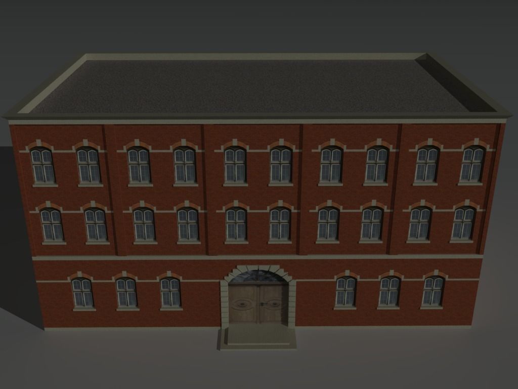 Factory Building Set 1 Low-poly 3D model_16