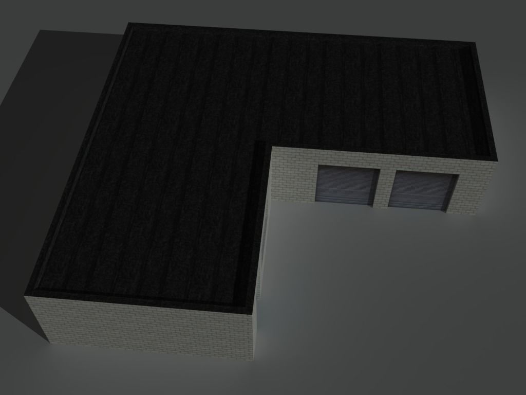 Factory Building Set 1 Low-poly 3D model_5