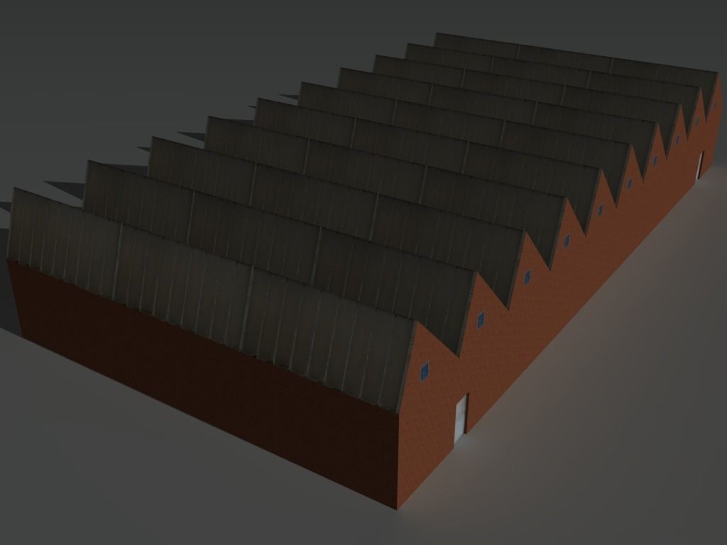 Factory Building Set 1 Low-poly 3D model_7