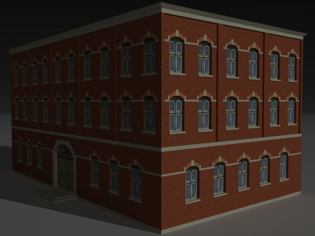 Factory Building Set 1 Low-poly 3D model_18