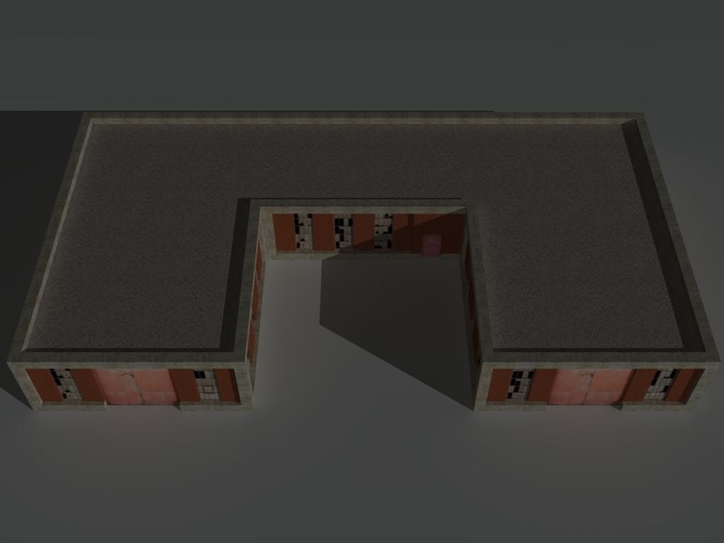 Factory Building Set 1 Low-poly 3D model_15