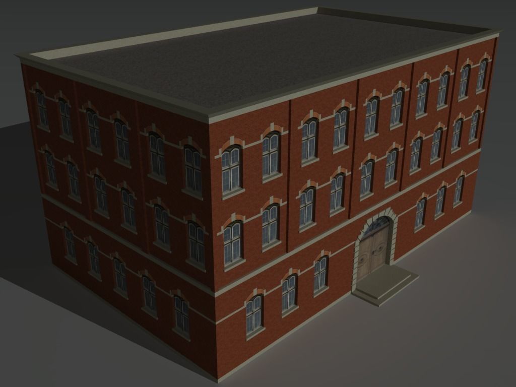 Factory Building Set 1 Low-poly 3D model_17
