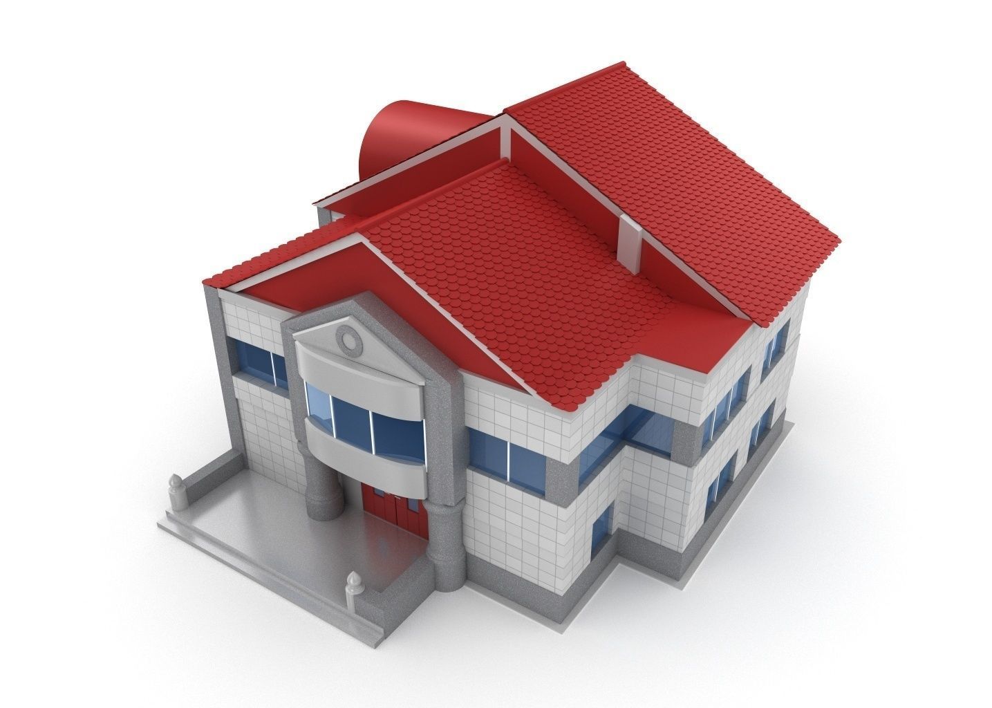 Animated process of house building  3D model_8