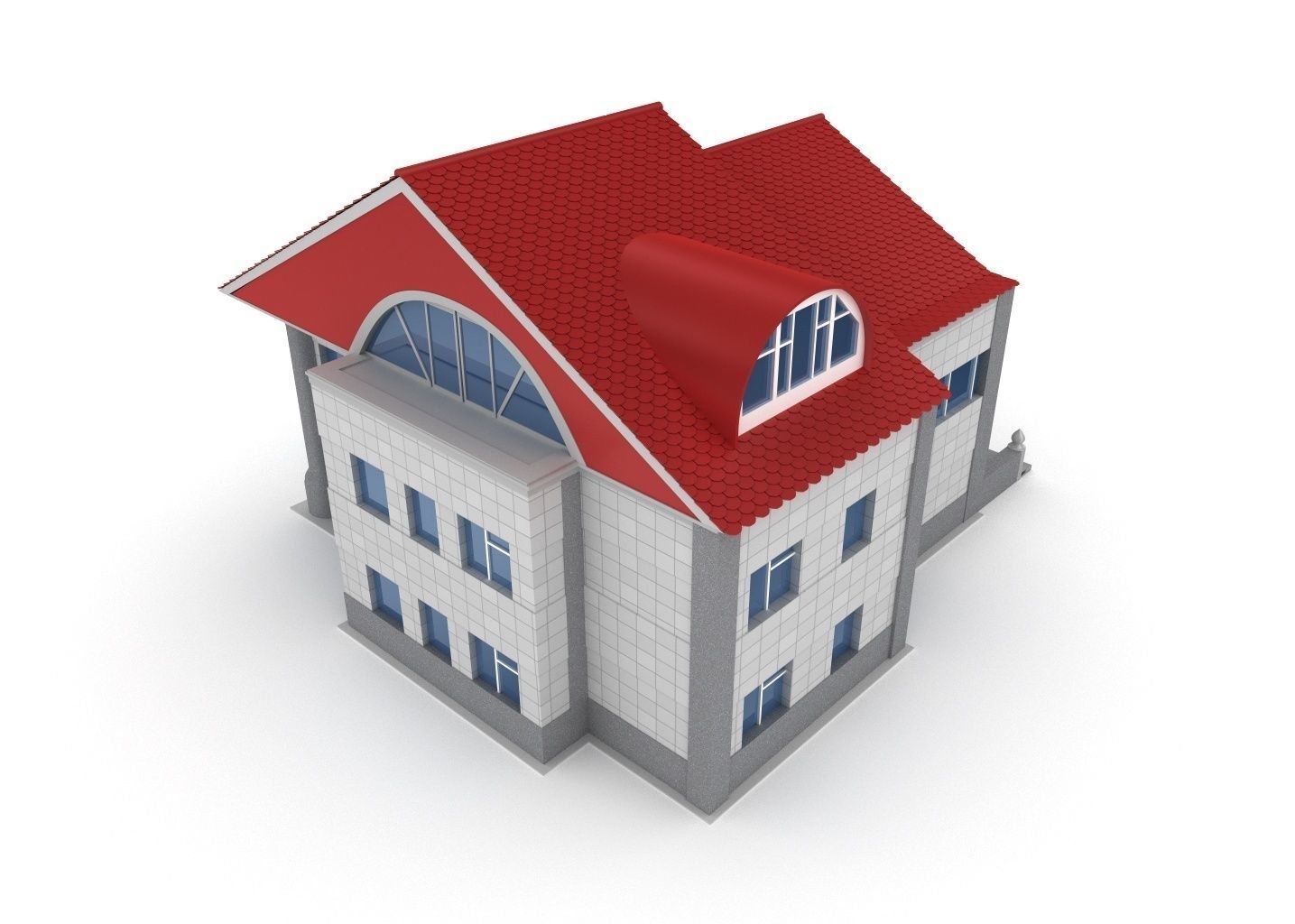 Animated process of house building  3D model_12