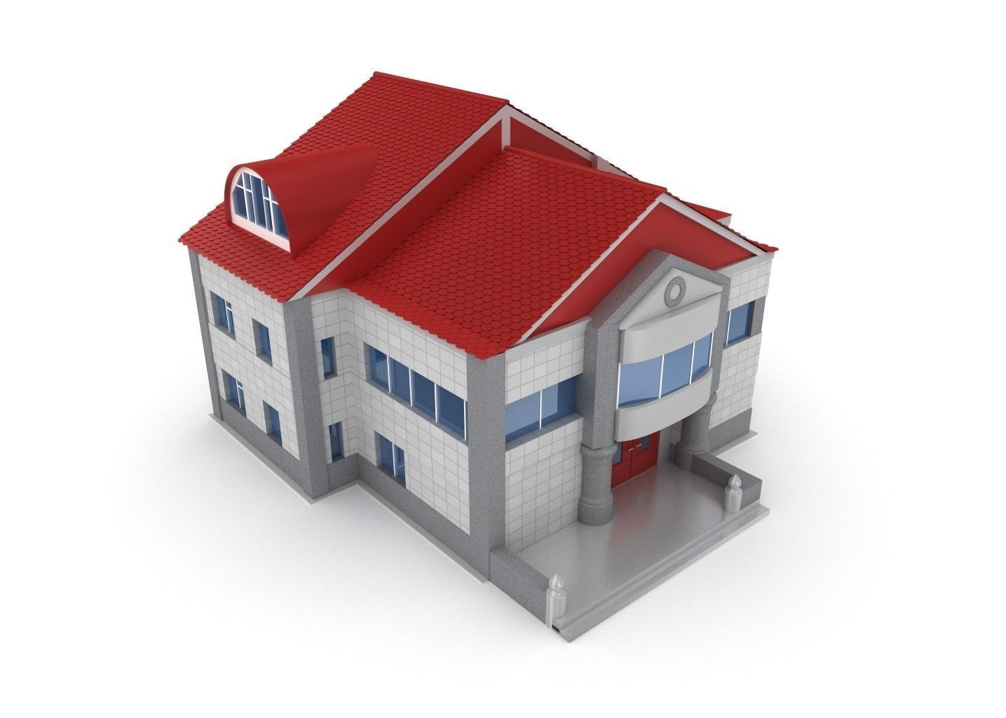 Animated process of house building  3D model_10