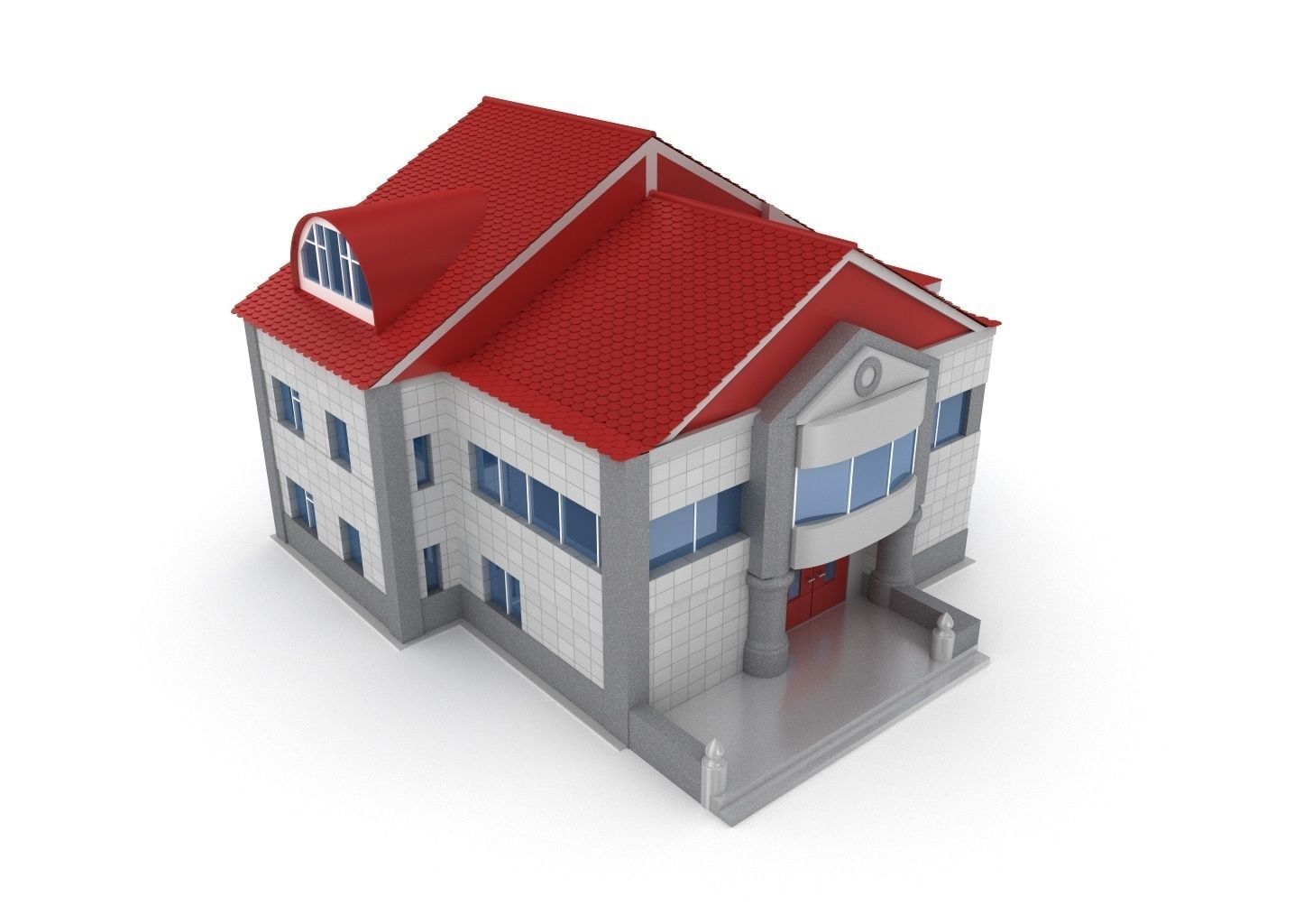 Animated process of house building  3D model_11