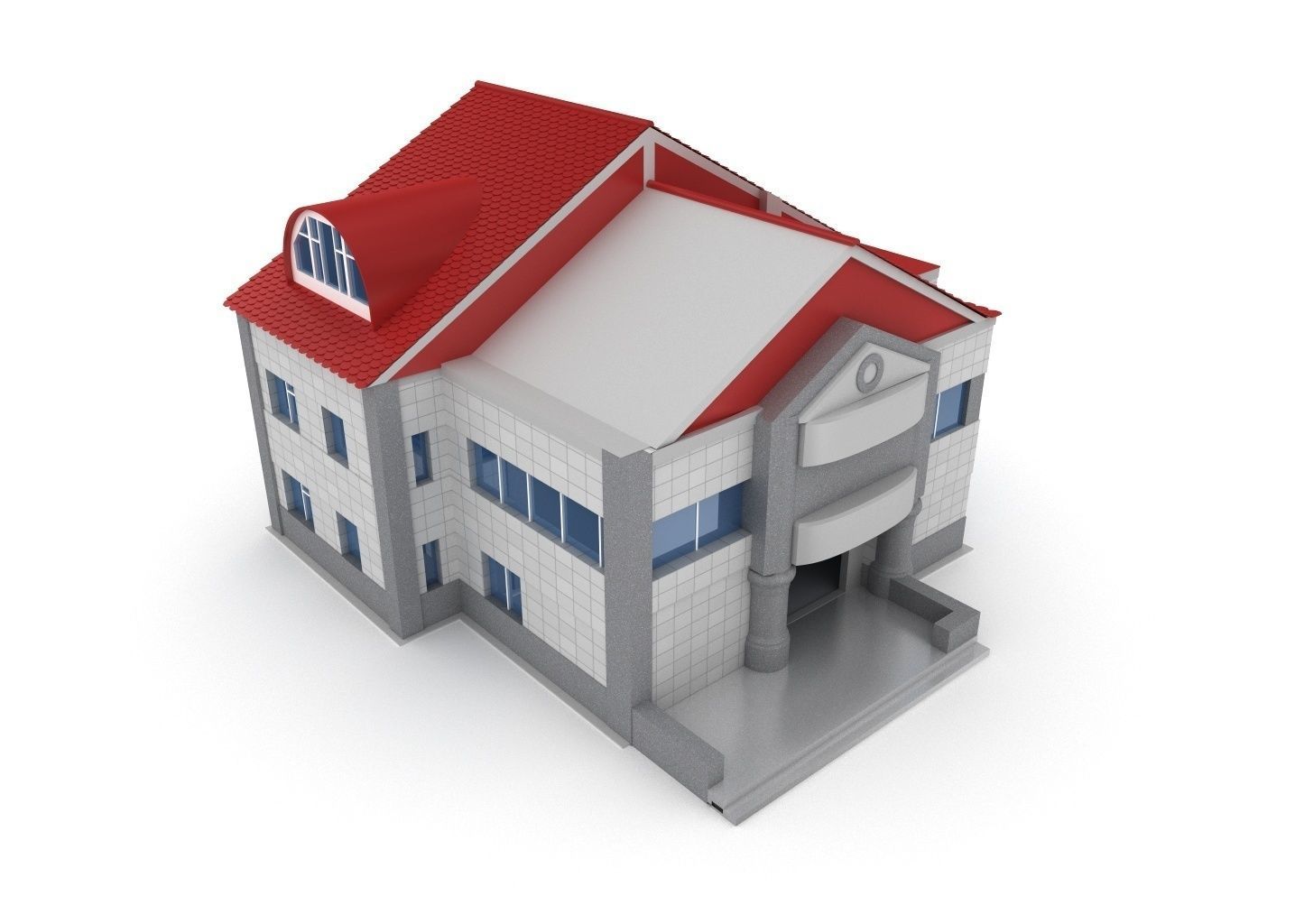 Animated process of house building  3D model_7