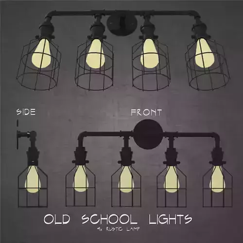 Old school rustic industrial 4 lights architectural scene light