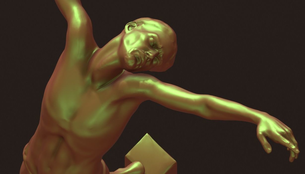 Christ statue of gymnast in air 3D print model_1