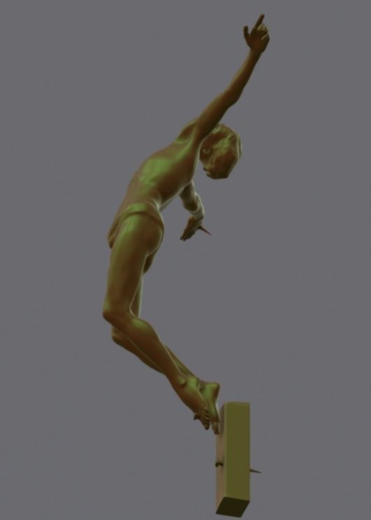 Christ statue of gymnast in air 3D print model_2