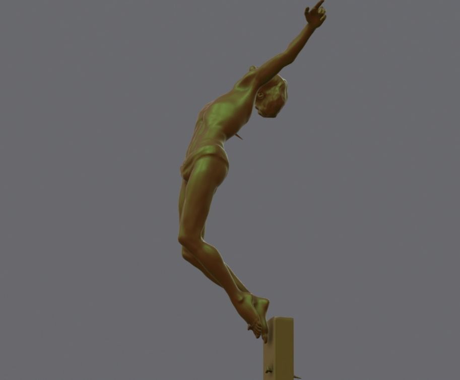 Christ statue of gymnast in air 3D print model_5