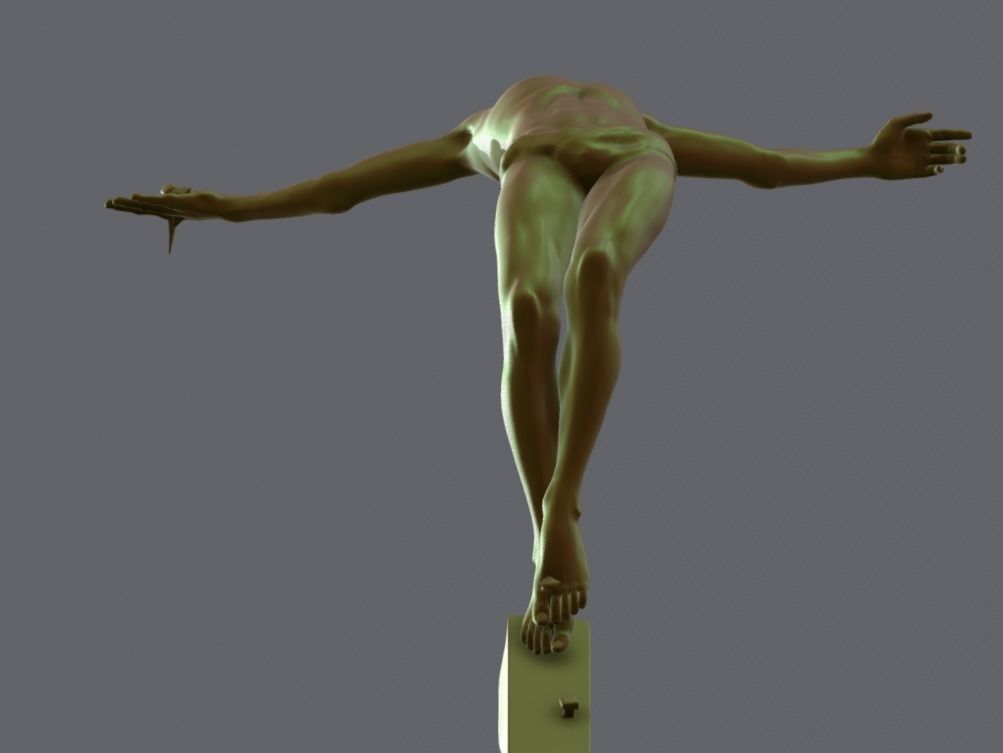 Christ statue of gymnast in air 3D print model_4