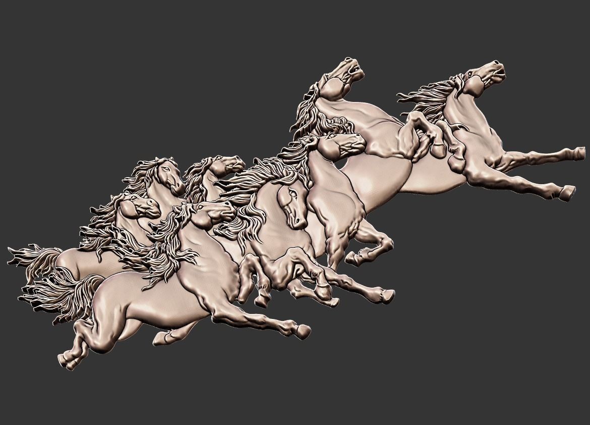 Eight Horses version 2 3D print model_2